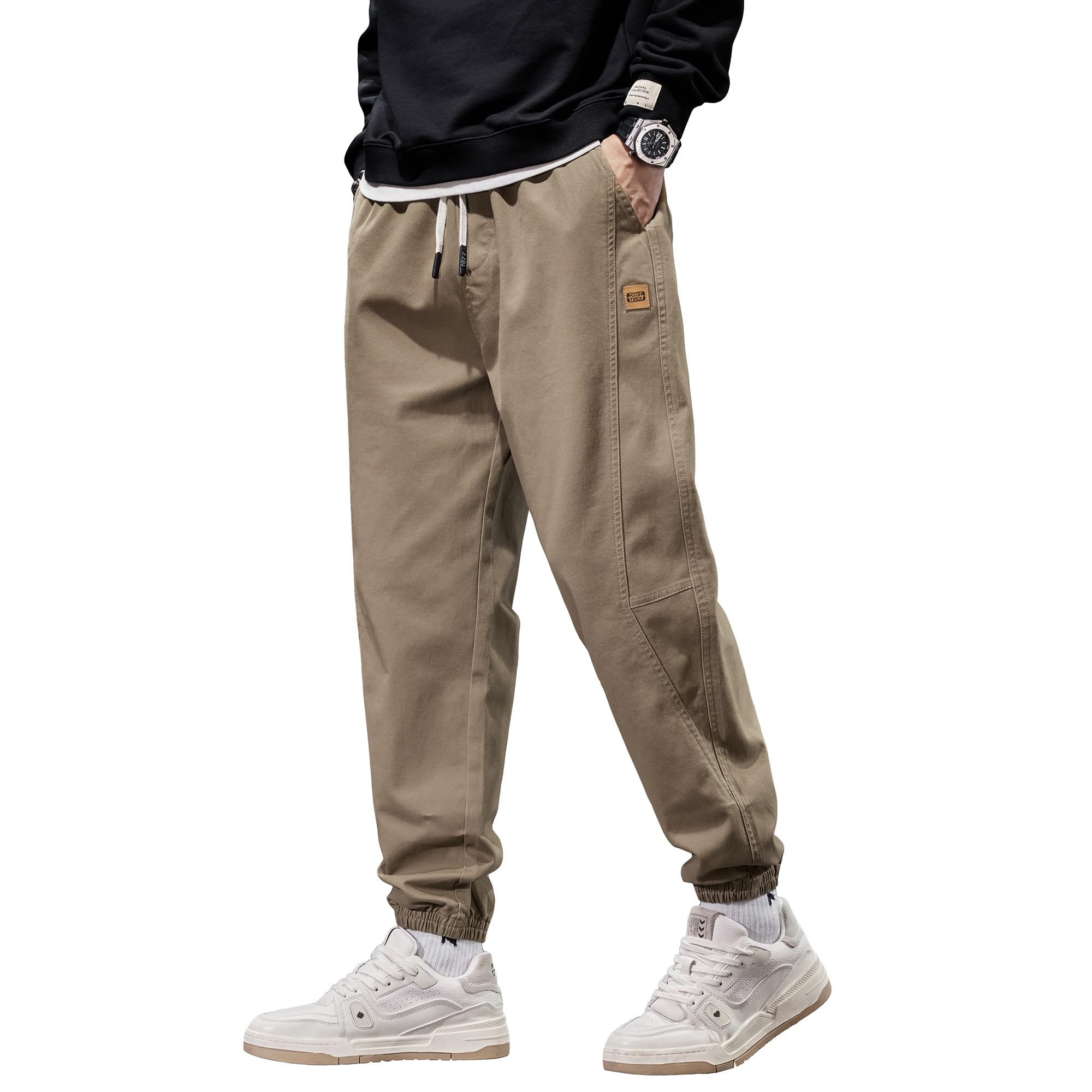 [W Wonyo] チノパン メンズ 秋服 ズボン 9分丈 サルエルパンツ 綿 ボトムス 伸びる ストレッチパンツ オシャレ ジョガーパンツ 脚長 テーパードパンツ 人気 ずぼん アンクル丈 pants for men かっこいい カジュアル オールシーズン