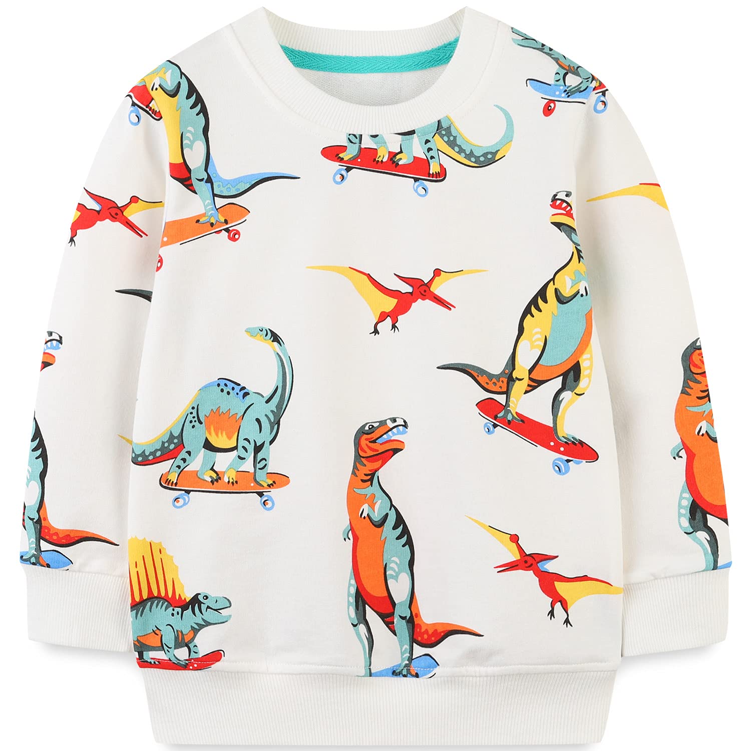 Bumeex Toddler Boys Crewneck Sweatshirts Cotton Long Sleeve Shirt Tops 2-7Y