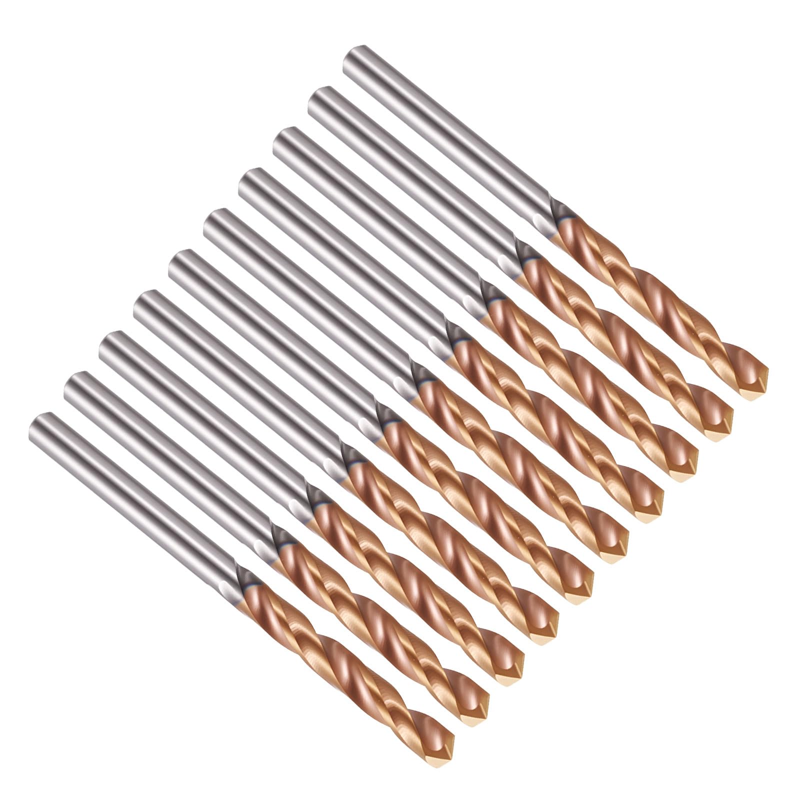 PATIKIL 2.6mm Drill Bit, Carbide Twist Jobber Bits Straight Shank 130° for Drilling Hard Metal Alloy Steel Stainless Steel Titanium Alloys - 10 Pack