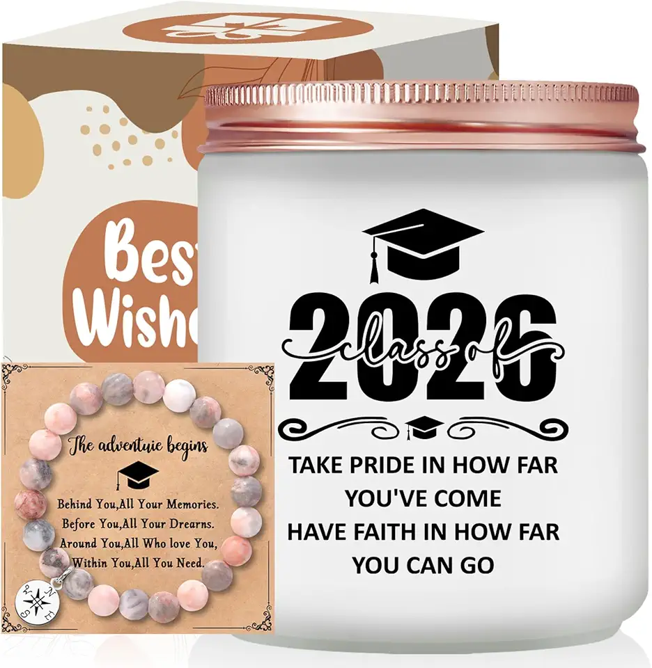 Graduation Gifts for Her, Women - Class of 2026 College, High School, Masters Degree, Phd, Nurse or Nursing Graduation Candle Gifts - Funny University Congratulations Gift