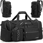 3 en 1 Sac à dos de sac à bandoulière pour hommes femmes 50L Sac de gym & Sac à dos sport avec compartiment de chaussures & Wet Pocket Weekender sac de nuit pour Voyage fitness entraînement Camping, café
