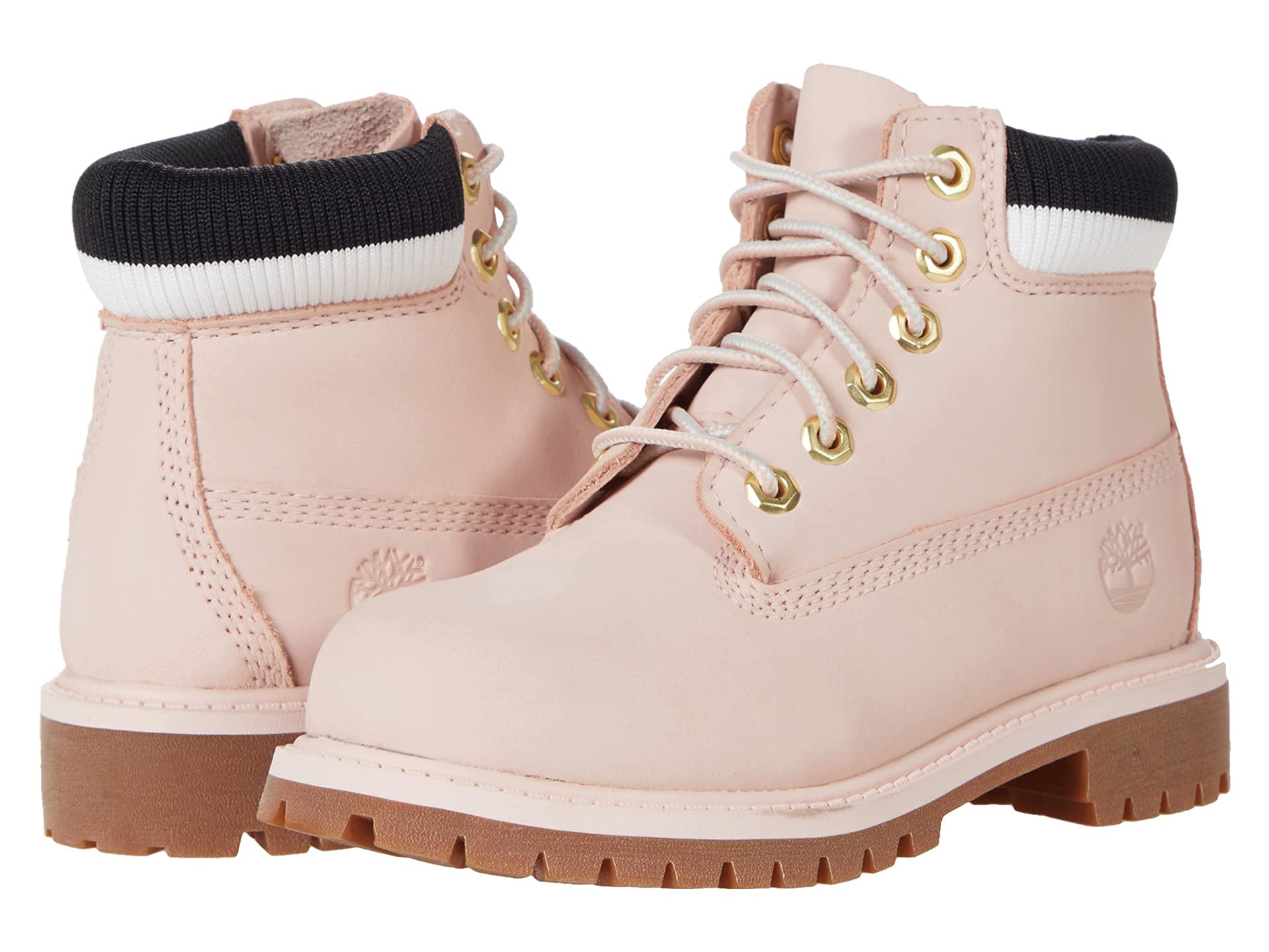 Timberland 6" Premium Waterproof Boot (Little Kid) Light Pink Nubuck 13 Little Kid M