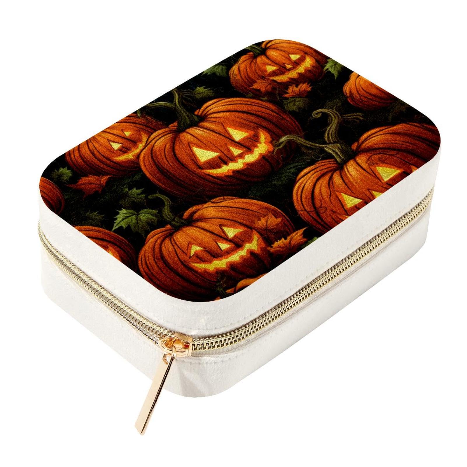 Boîte à bijoux de voyage citrouille d'Halloween pour week-end