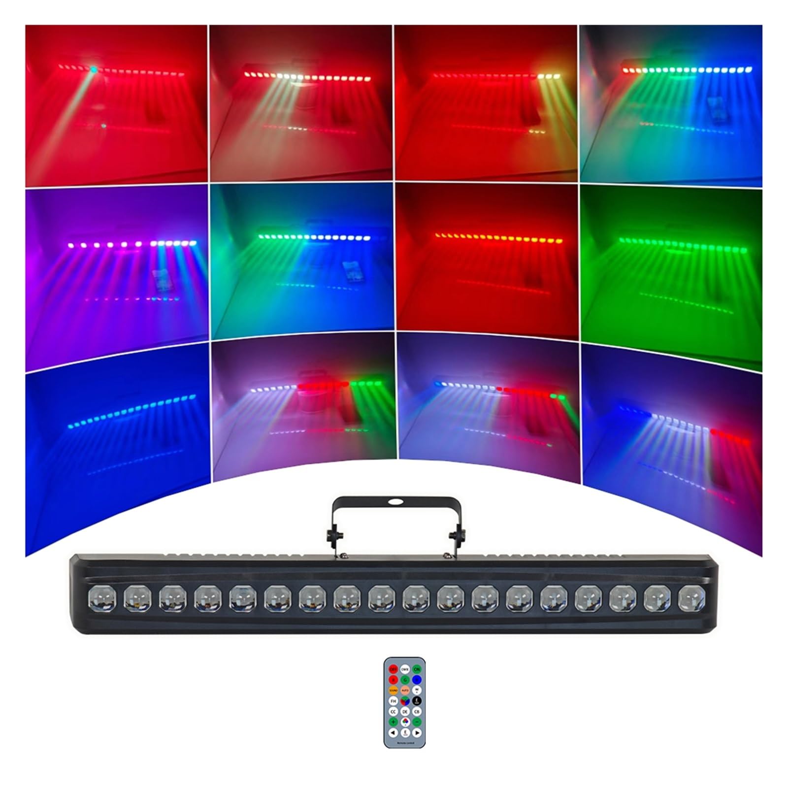 18x3w RGB Pełnokolorowa kurtyna świetlna LED, światło klubowe, sceniczne DMX, barowe, efekt DJ Disco, światła stroboskopowe, z em Występ na żywo