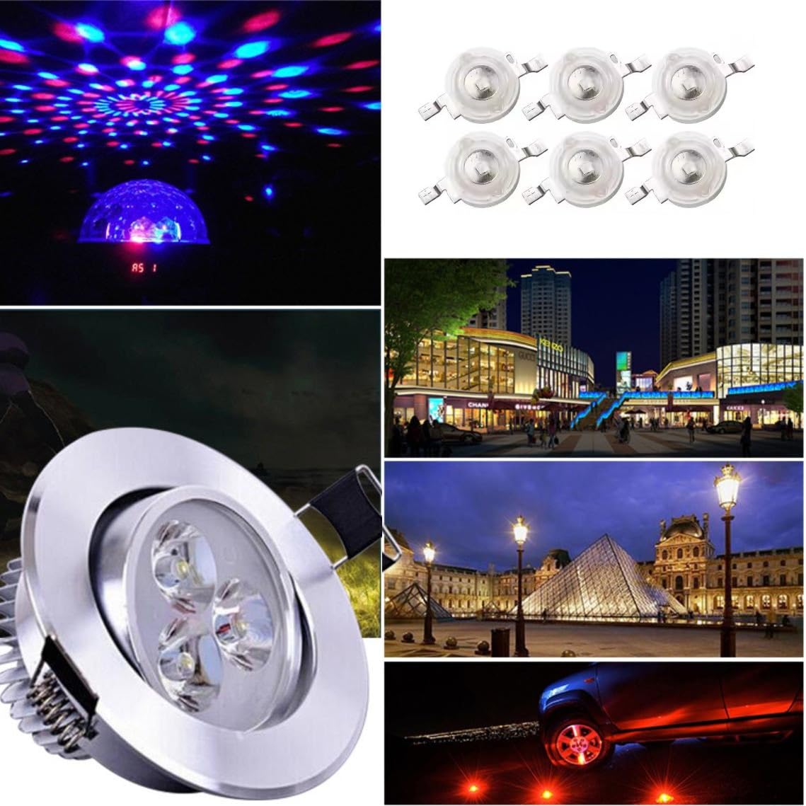Chip LED ad alta potenza,per palco LED,luci, lampade fai-da-te,componenti degli emettitori di luce SMD Cob a intensità brillante Diodo (1W-100pcs/rosa)