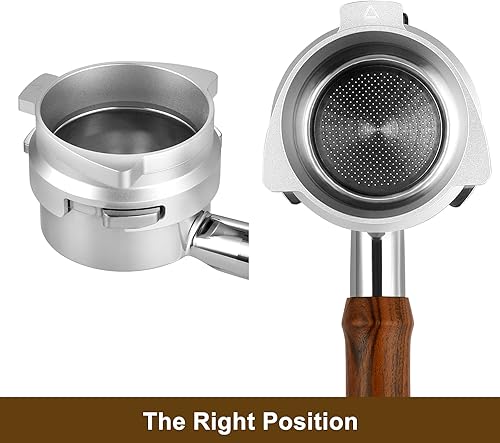 Miniatura 4 de Embudo de dosificación manos libres de 2.126in para portafiltros Breville Barista para Breville Serie 8 Acero inoxidable (Plata)