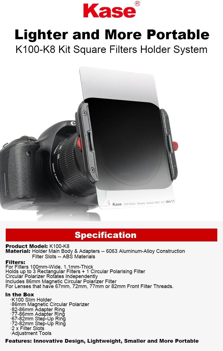 Bіg Sаlе Kase K8 Slim 100mm Filter Holder Kit Includes Magnetic CPL & 67mm 72mm 77mm 82mm Adapters Prоmо 40% оƒƒ Kase K8 Slim 100mm Filter Holder Kit Includes Magnetic CPL & 67mm 72mm 77mm 82mm Adapters