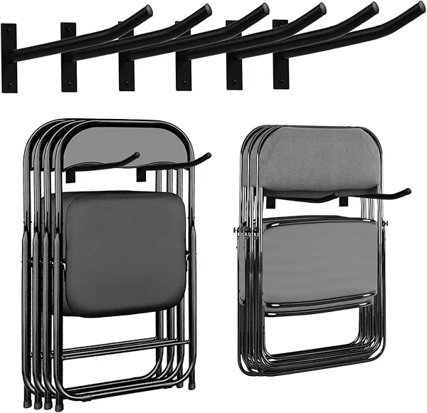 Garage Storage Mechanism Wall Mounted, Folding chair storage rack,Garden Tool Rack Manager Heavy-Duty Folding Chair, Suitablefor Car Tires, Ladders, Chairs, Strollers (Black (3-pack))