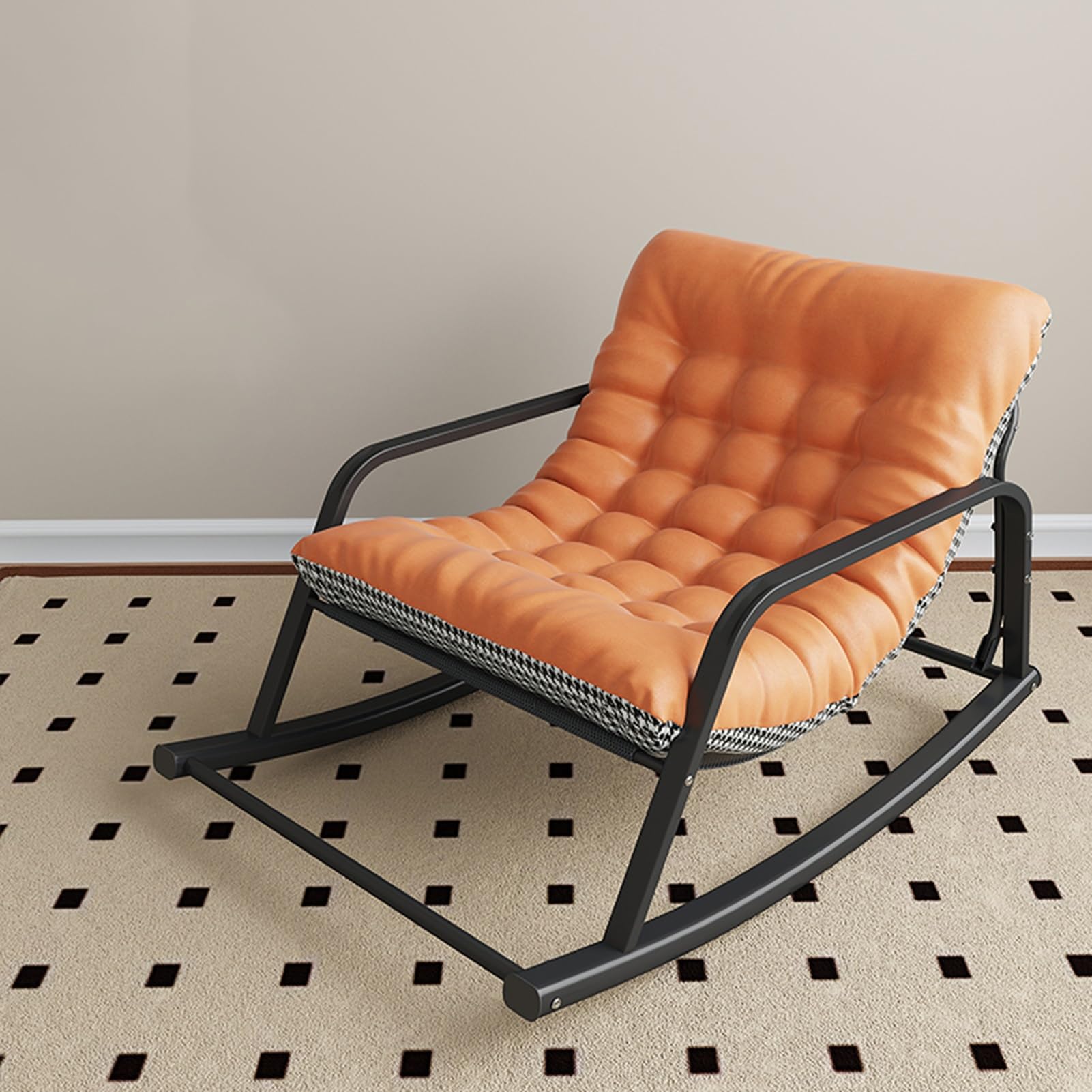 Fauteuil à bascule confortable extérieur moderne pied-de-poule