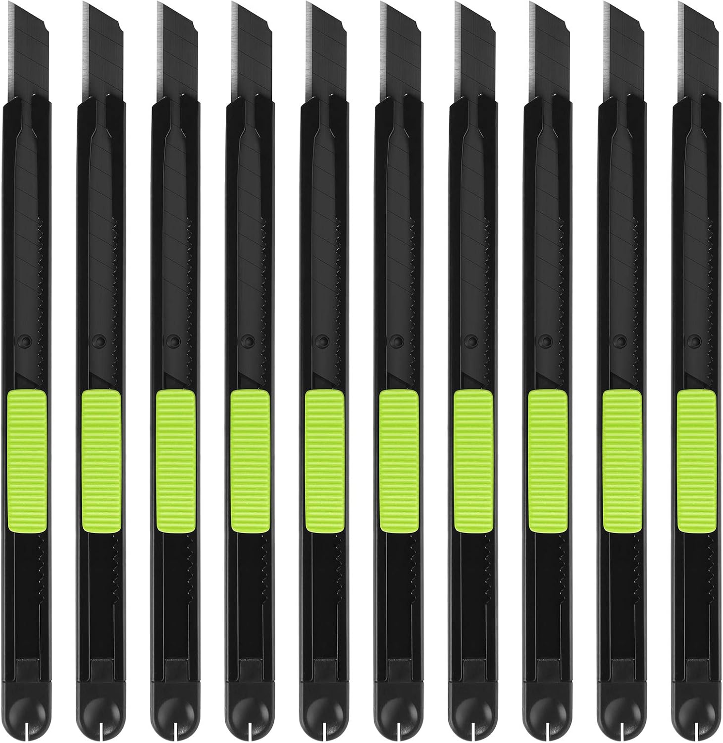 FantastiCAR 10-Pack Retractable Utility Knife Auto-Lock Snap-Off Lightweight Box Cutter Set, Metal Handle