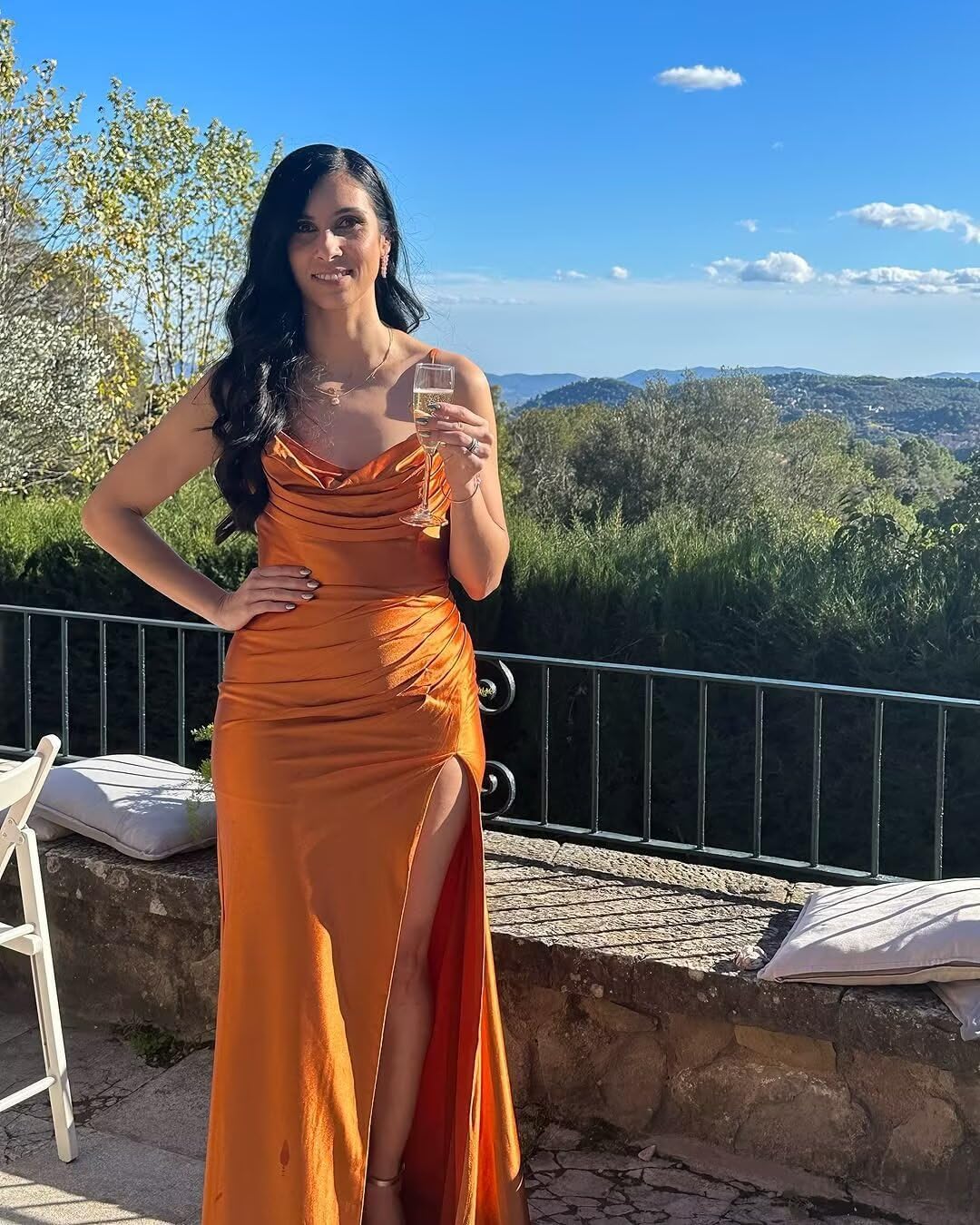 Strapless Satin Prom Dress 2026 Long Mermaid Bridesmaid Dresses for Women Ruched Formal Evening Gowns with Slit WA075 - Image 2