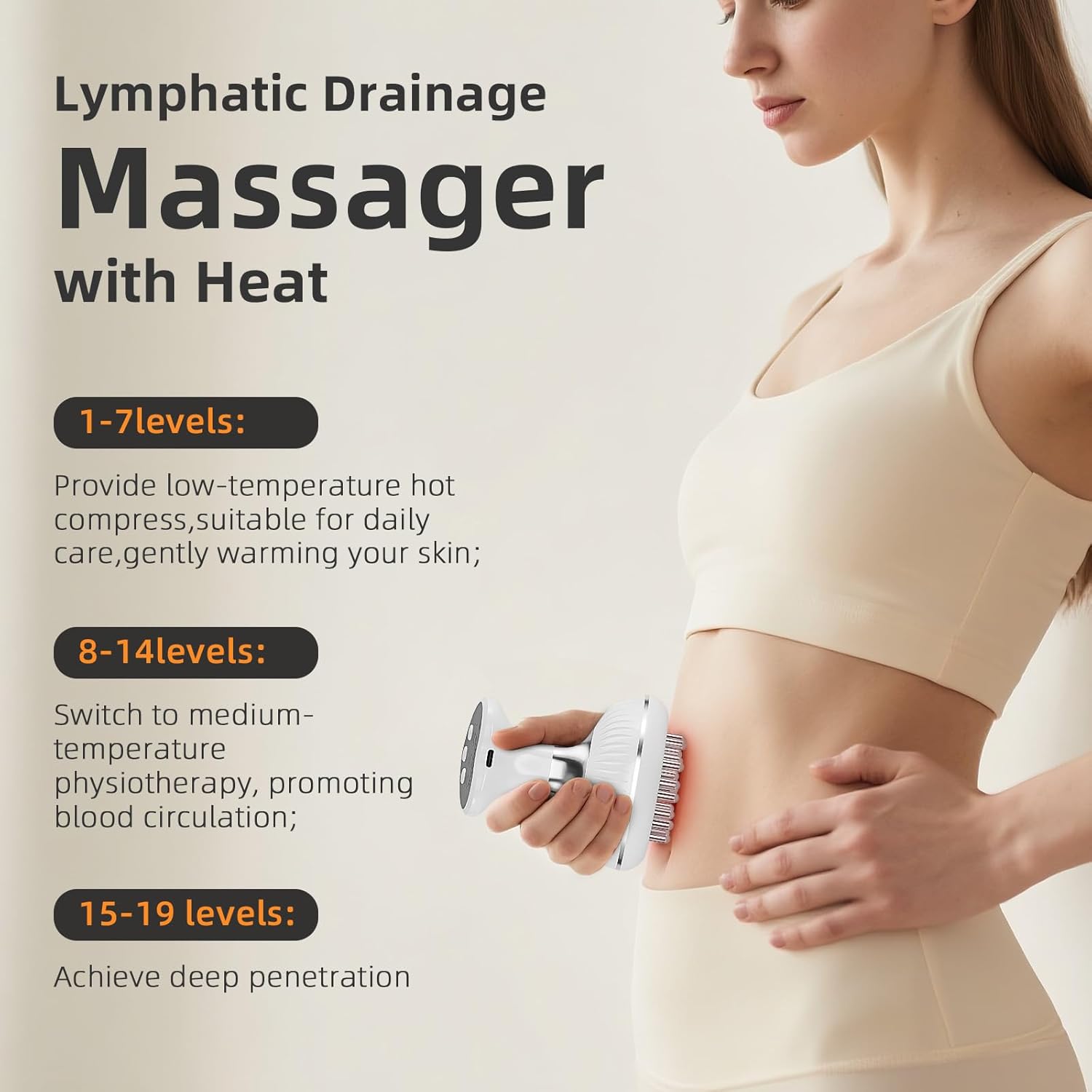 Lymphatic Drainage Massager - Helps Reduce Stretch Marks & Cellulite,for Legs Arms Belly,Body Sculpting Machine with Microcurrent,Heat,Vibration,Light Valentine's Day Gifts for Women - Image 5