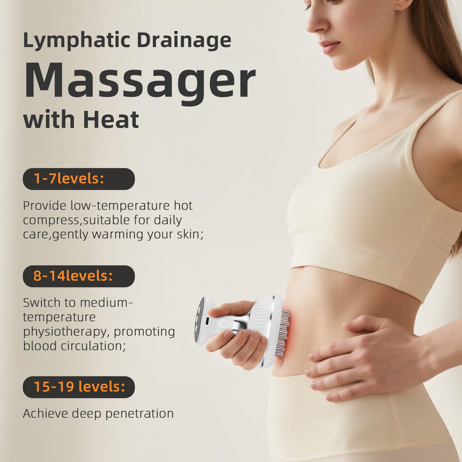 Massaggiatore per drenaggio linfatico, strumento elettrico per massaggio anticellulite, aiuta a ridurre smagliature e cellulite, per gambe, braccia, pancia, macchina per scolpire il corpo con
