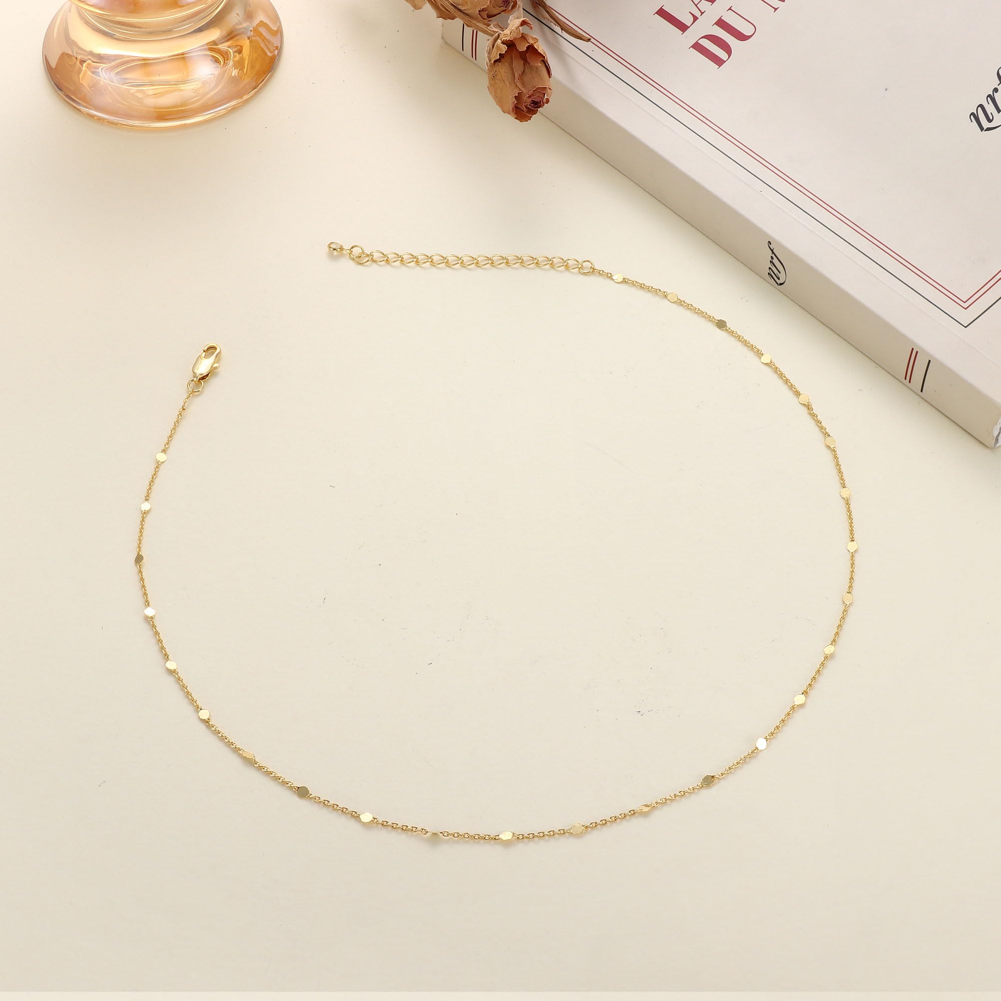 JeweBella Kette Gold Damen Wasserfest Halskette Damen Gold Kette/Herz/Kugel/Rund/Perlenkette 18K Goldkette Silberkette Dünn Choker Kette Damen Silber/Gold Schmuck Geschenke