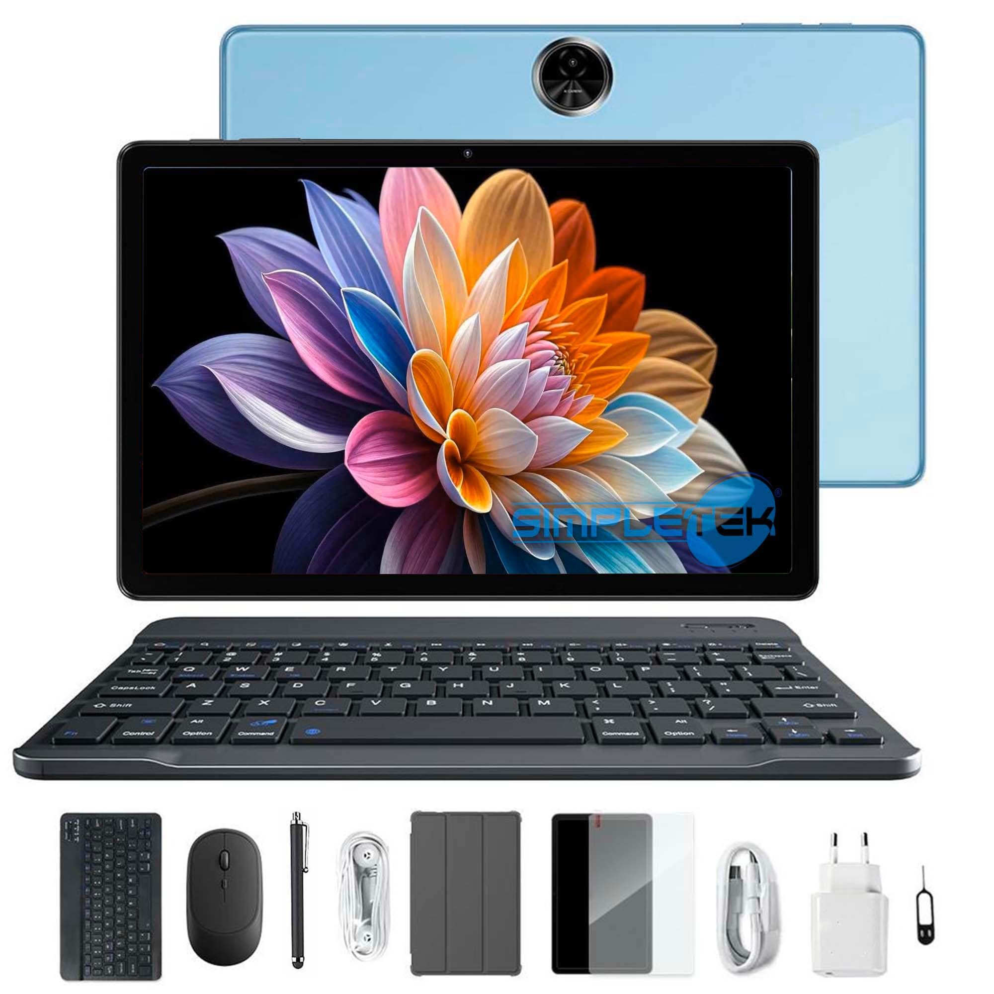 SIMPLETEK - Tablet 11" 4G WiFi - 8GB 128GB - Dual SIM - Android 16 Blu | Display IPS 90Hz,Octa Core,8300mAh,USB-C,Bluetooth 5.0,GPS,Face Unlock,Audio Stereo,microSD,18W