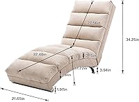 Vista 2 de LETESA Chaise Lounge de lino para interiores, silla reclinable eléctrica, silla de dormir, sofá tapizado, tumbona larga moderna para oficina
