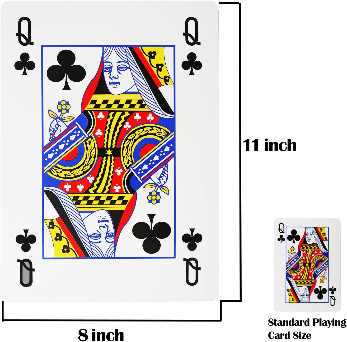 Yuanhe Jumbo Large Playing Cards - Giant Deck of Cards Oversized Full Deck Huge Poker for Casino Party Decorations, 8x11 inch