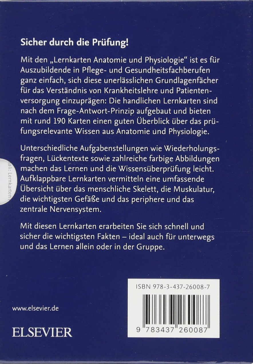 Lernkarten Anatomie und Physiologie: für Pflege- und andere Gesundheitsfachberufe