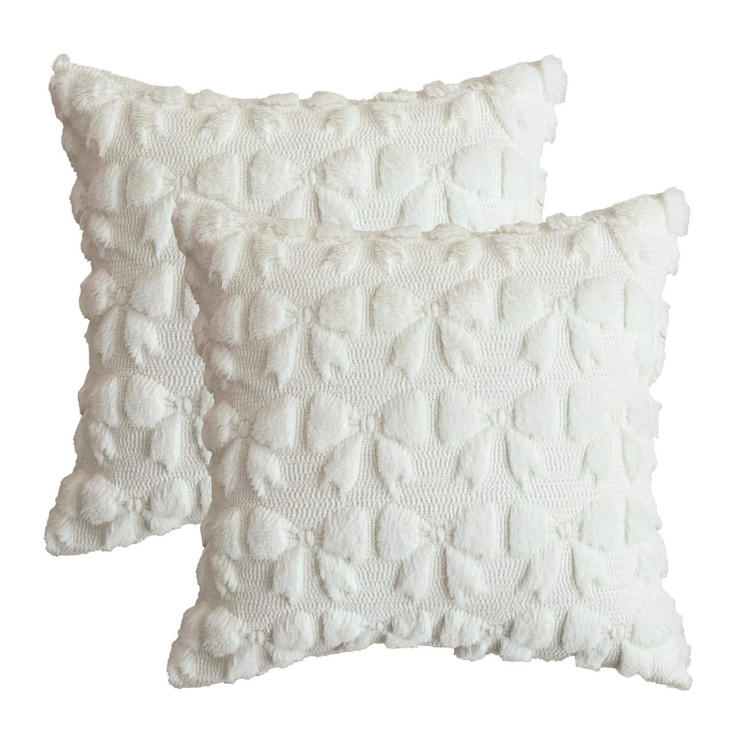 Poszewka na poduszkę, 2 sztuki Clean Girl Room Decor Poszewka na poduszkę 45x45, Estetyczne dekoracyjne poduszki do dekoracji pokoju w kremowej bieli