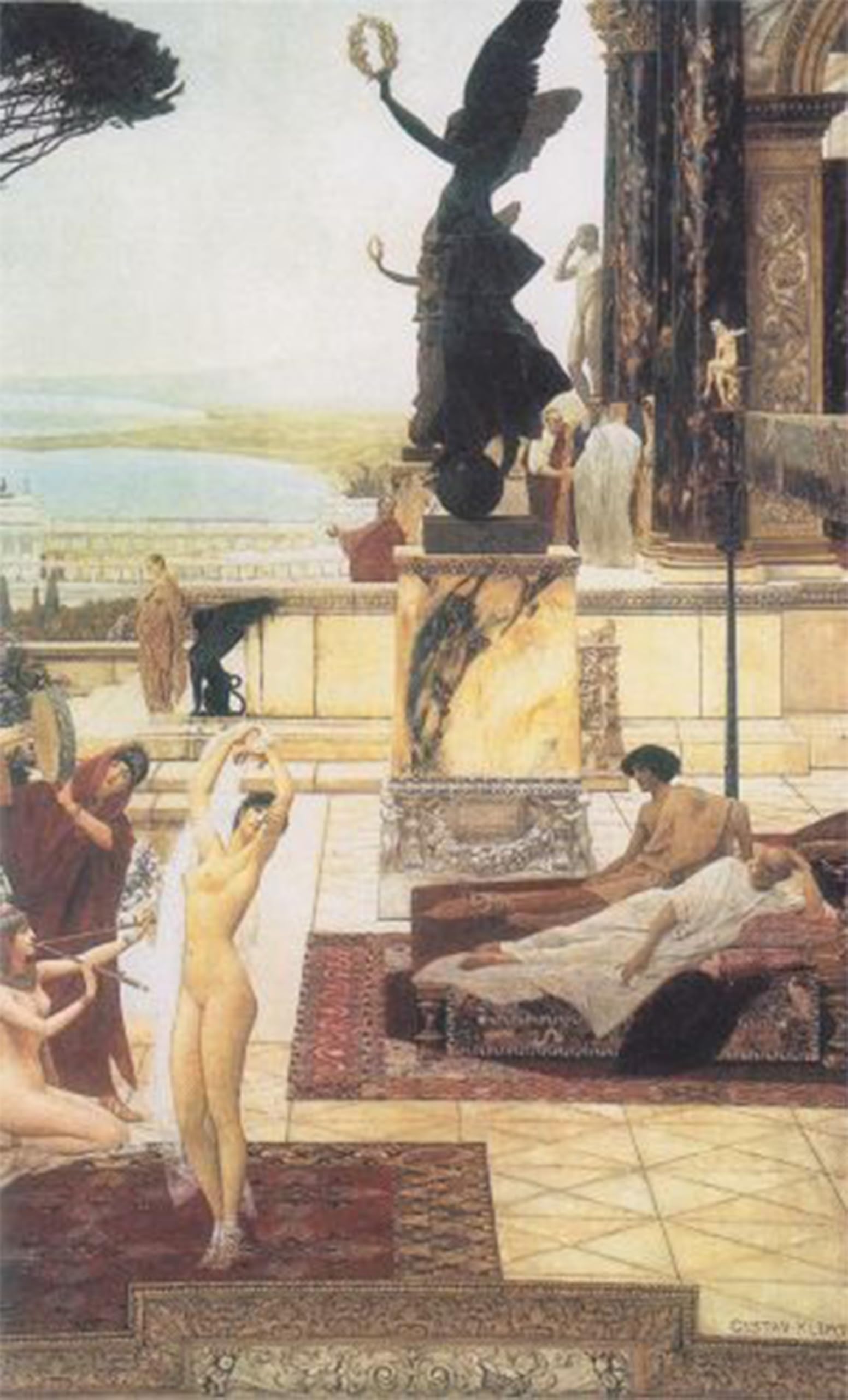 SERENDIPITP Retro Picture Poster Wall Art Pictures Painting Theater in Taormina by Gustav Klimt Wall Art Canvas Print for Wall Decor 60x90cm