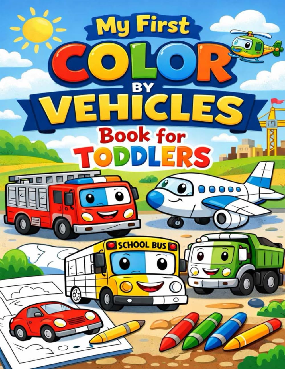 My First Color by Vehicles Book for Toddlers: Cars, Trucks & Construction Machines