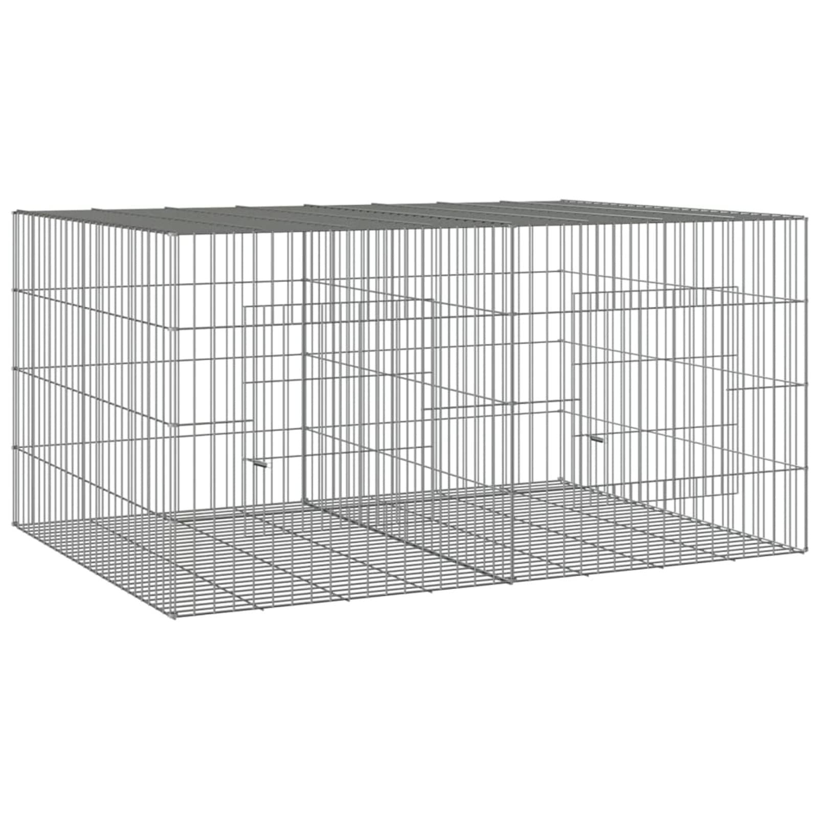Jaula para Conejos 2 Paneles, ZEYUAN Jaula Cobaya, Corralito para Perros, Vallas para Perros, Valla para Mascotas, Recinto para Conejos, Hierro galvanizado 110x79x54 cm