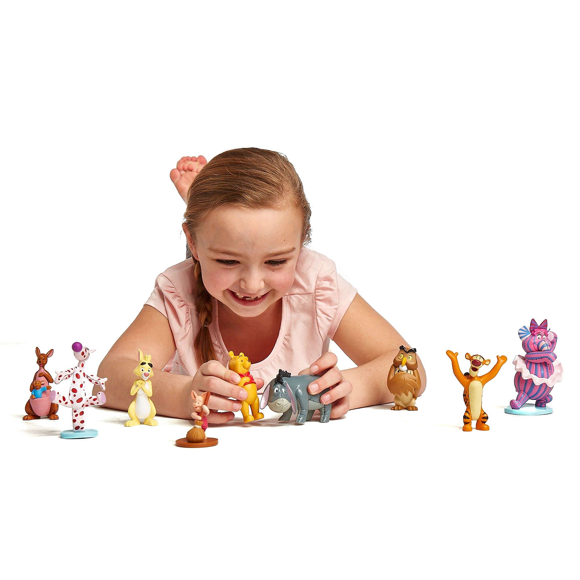 Disney Store Winnie the Pooh Deluxe - Juego de 9 figuras moldeadas de plástico, aptas para niños de 3 años o más