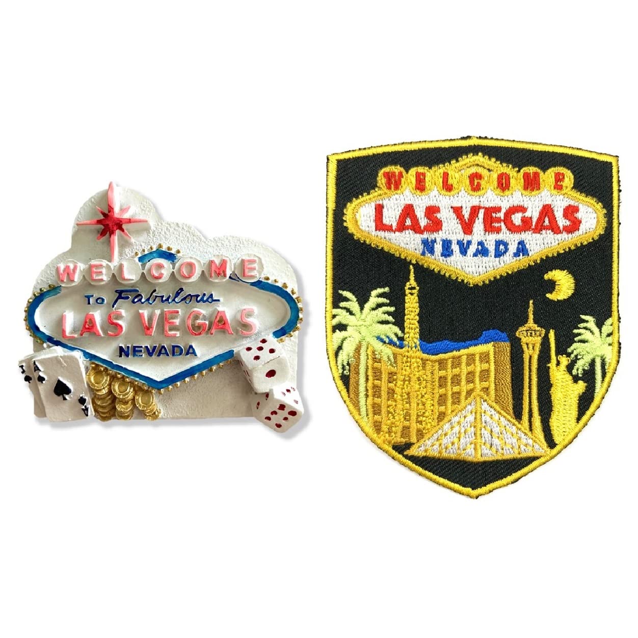 Parche bordado para tapar agujeros en ropa y decoración con imán de Las Vegas