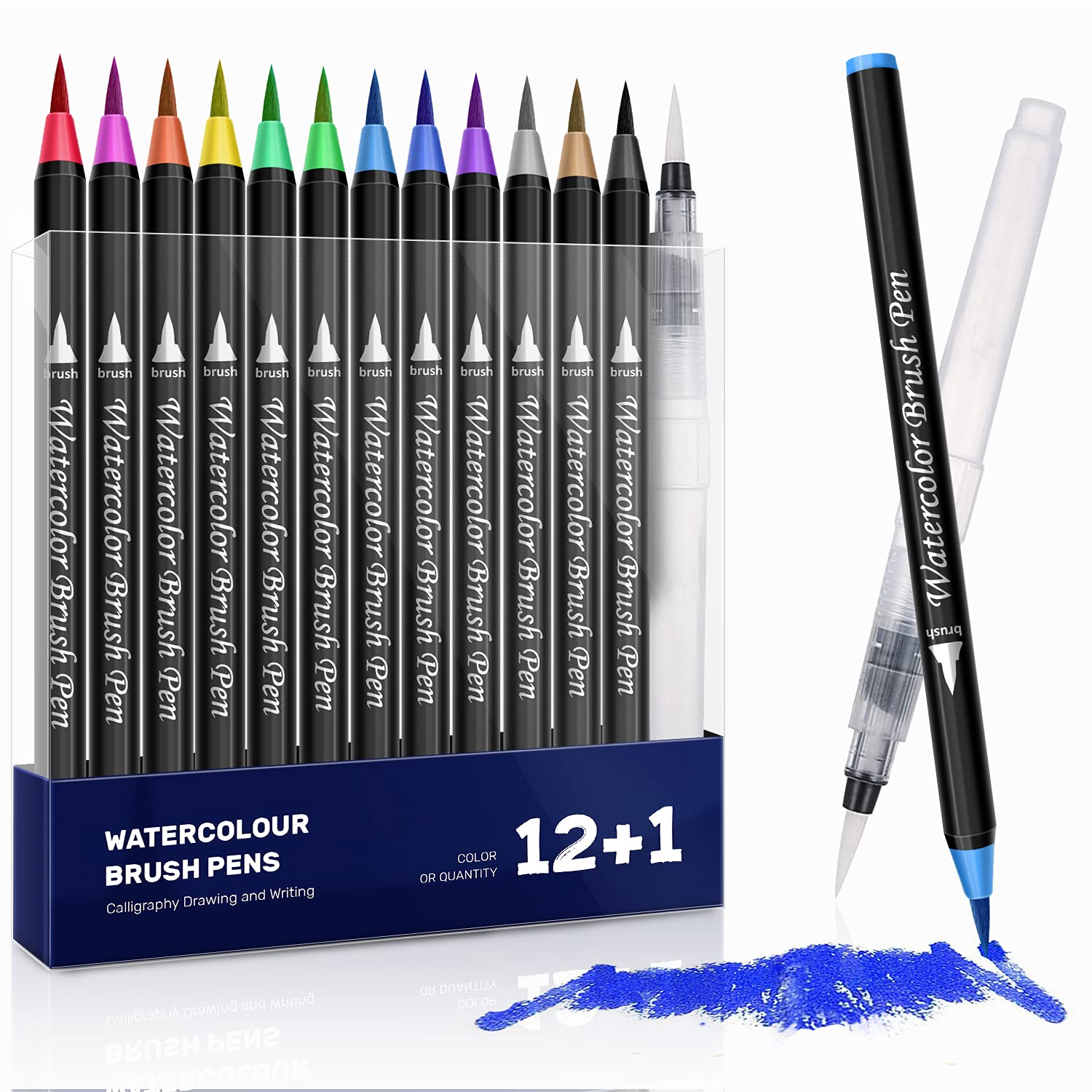 12 Penne Ad Acquerello Con Punta Morbida - Set Per Pittura, Calligrafia E Journaling - Colorazione Per Adulti E Bambini - Foto 2