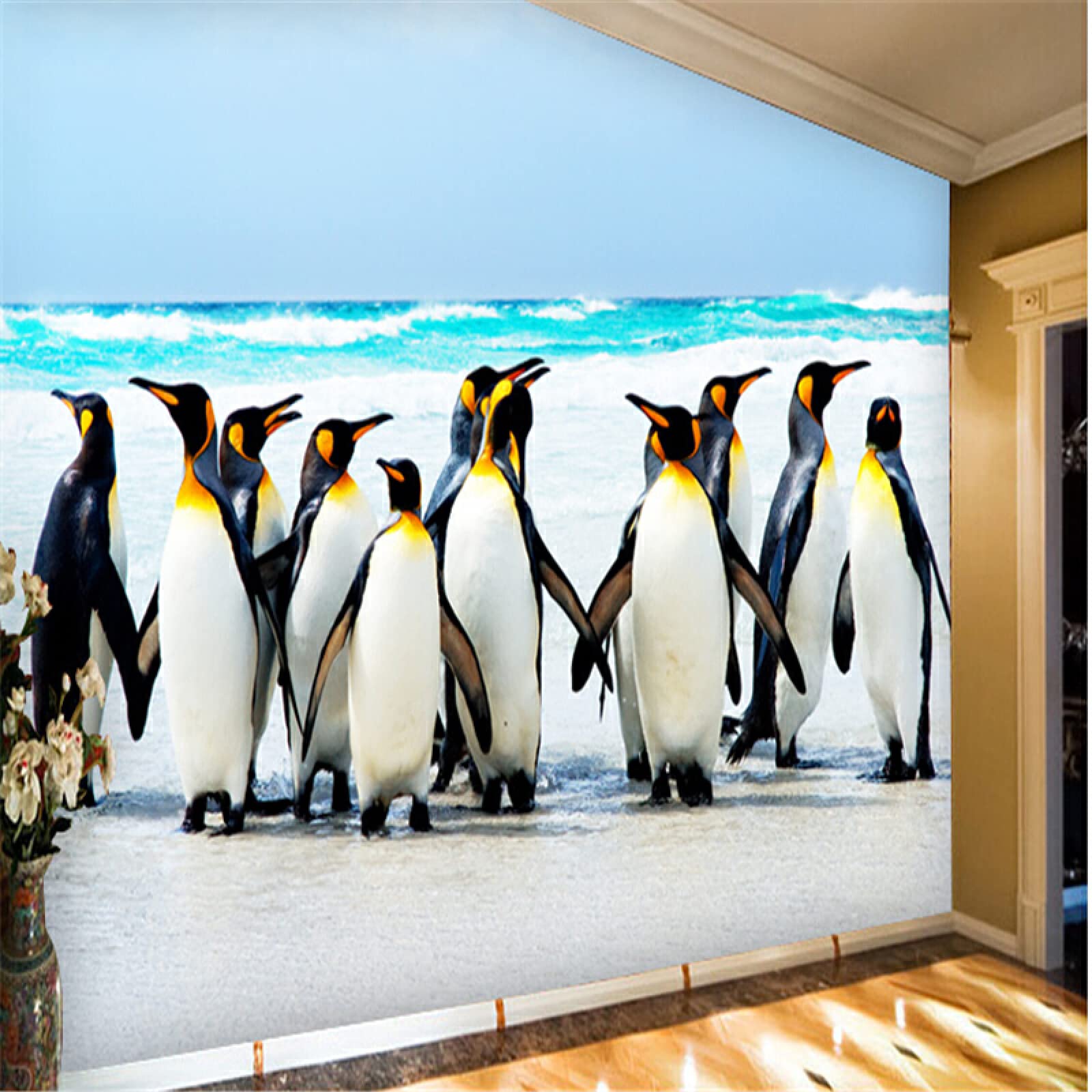 Custom 3D Wall Murals Wallpaper Penguin Snow Animal murals