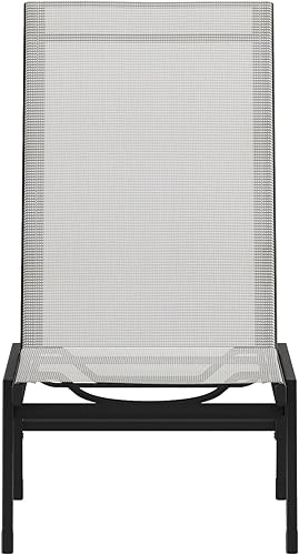 Miniatura 9 de Flash Furniture Brazos - Juego de 2 tumbonas ajustables, reclinables de cinco posiciones para exteriores, para todo tipo de clima, negrogris