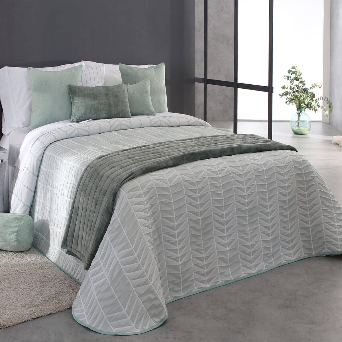 Reig Martí Colcha Verano Modelo Oman DE Reig Martí (Cama 150 (250x270 cm.), Verde)