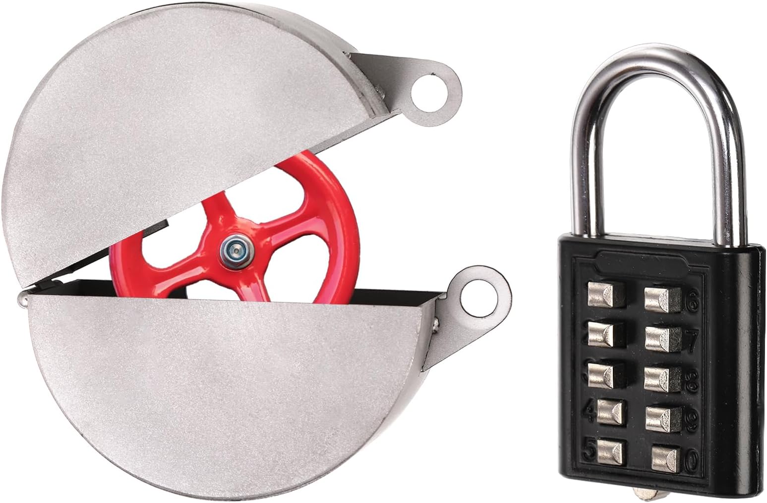 Yarlung Outdoor Faucet Lock Gate Valve Lockout, Stainless Steel Faucet Protection Cover with Password Lock Prevent Water Theft for Faucet Knob Water, Hose Bib