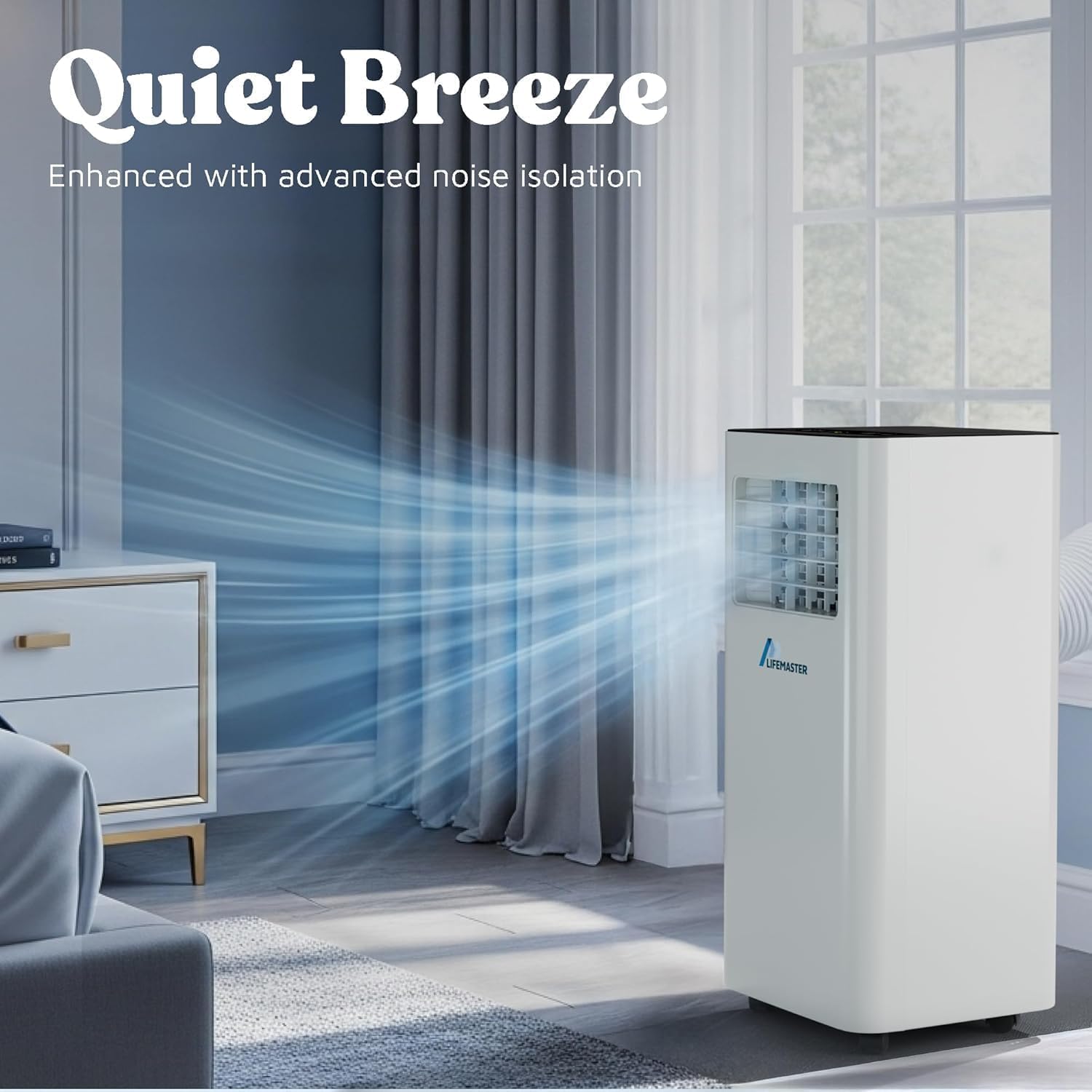 LifeMaster 8,000 BTU Portable Air Conditioners, Room Air Conditioner with Digital Remote for Room up to 350 Sq.Ft, 3-in-1 Portable AC Unit with Installation Kit for Home/Office/Dorms