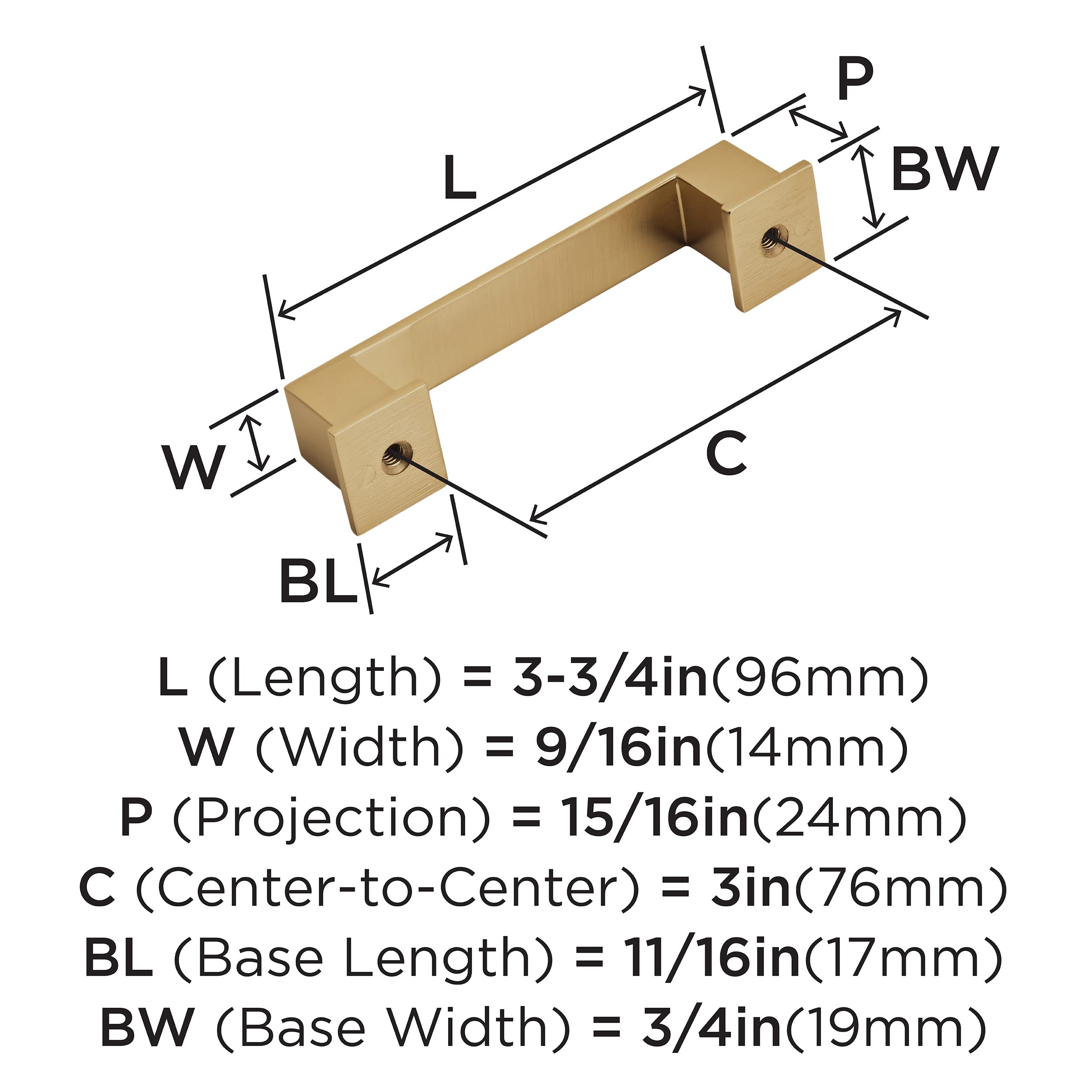 Amerock | Cabinet Pull | Champagne Bronze | 3 inch (76 mm) Center to Center  | Appoint | 1 Pack | Drawer Pull | Drawer Handle | Cabinet Hardware - -  Amazon.com