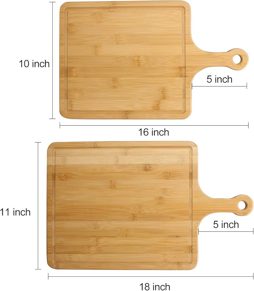 Amazon | 18インチと16インチ 大型 竹製まな板 2枚セット 最高の木製