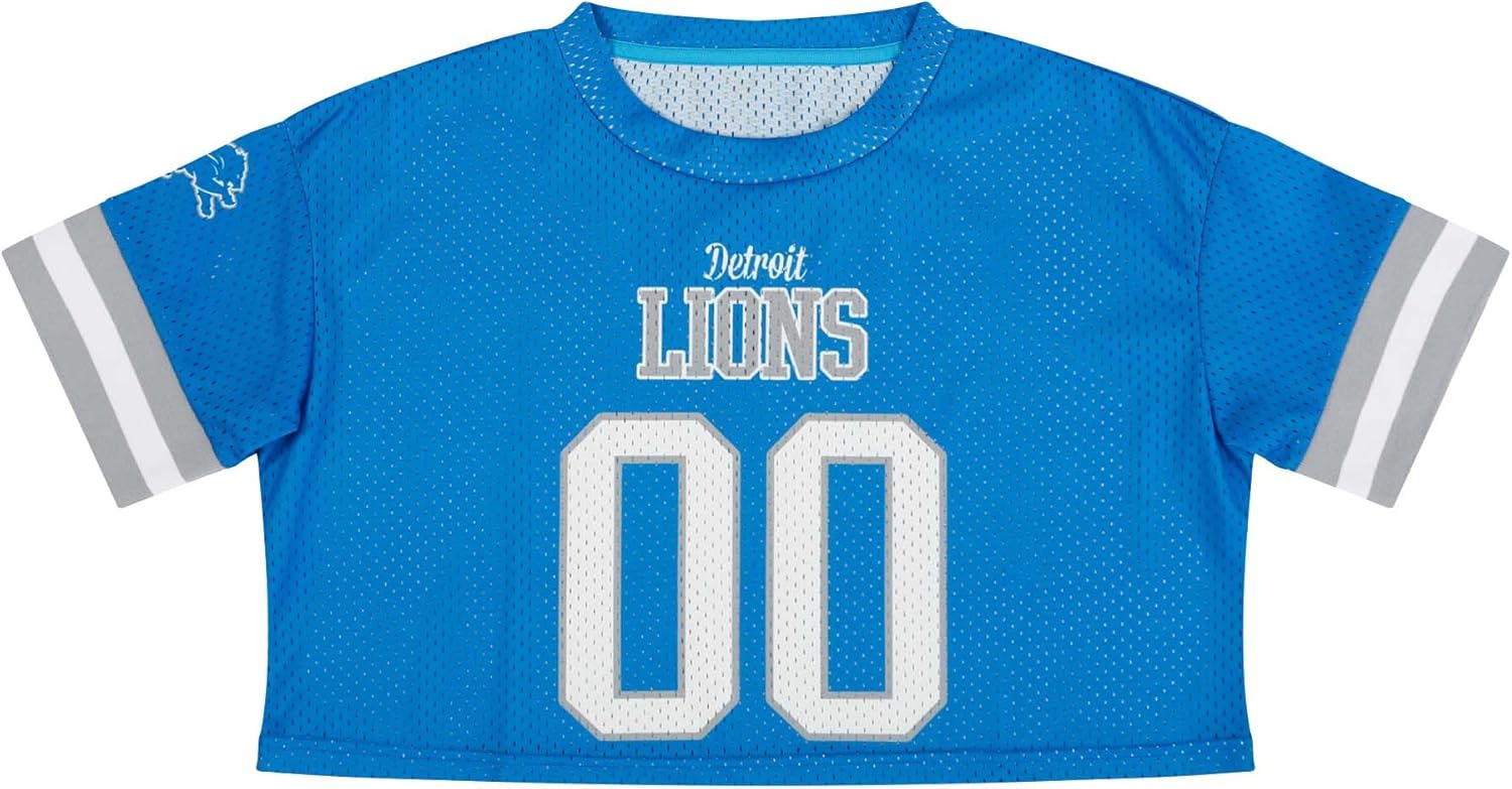 FOCO NFL Womens NFL Ladies Fashion Gameday Jersey Mesh Crop Top Shirt - Image 3