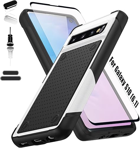 ymxdmd Funda resistente para Samsung Galaxy S10 de 6.1 pulgadas, 4 esquinas con bolsas de aire protección contra caídas de 12 pies, agarre