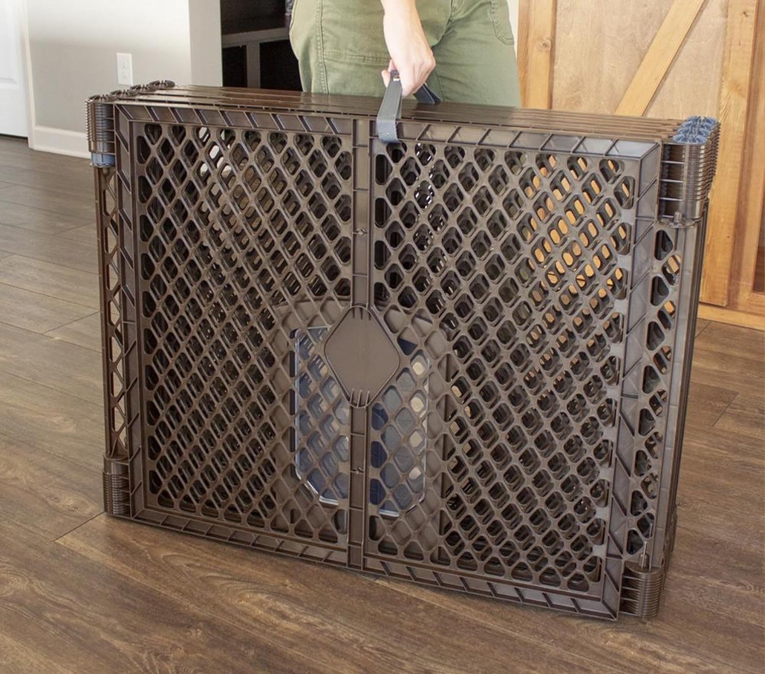 Lanco - Parque de 4 Paneles de Plástico con Puerta. Facil Montaje y Traslado. Resistente. para Interiores y Exteriores. Medidas: 4 Paneles de 90 x 90 x 67 cm.