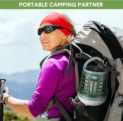 Miniatura 6 de Paquete de 2 exterminadores de insectos 3 en 1 recargable por USB, portátil, impermeable, repelente de mosquitos, linterna LED para exteriores,