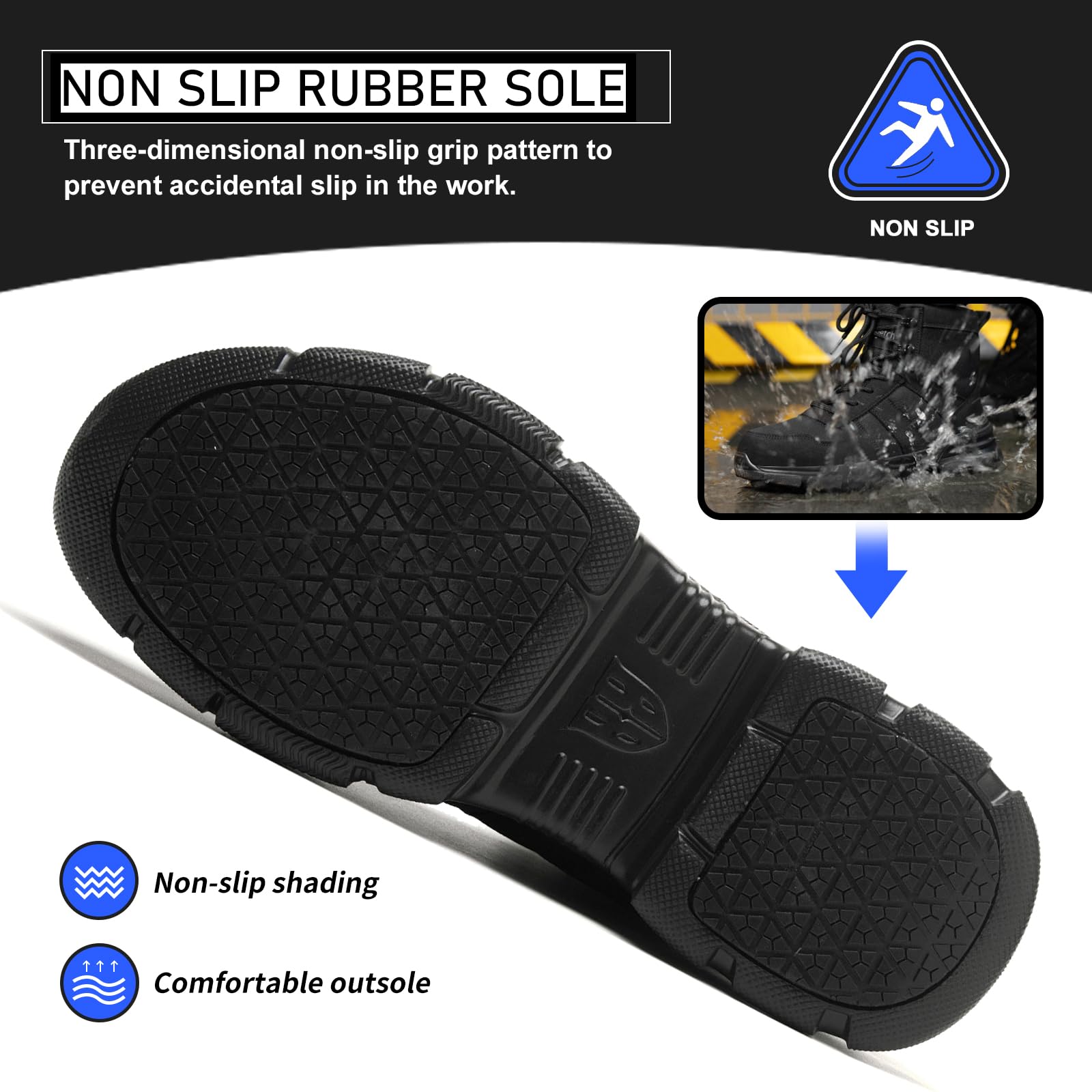 Nasogetch Chaussures de Sécurité Homme Femme Montante Légère Bottines de Sécurité Embout Acier Protection Bottines de Travail