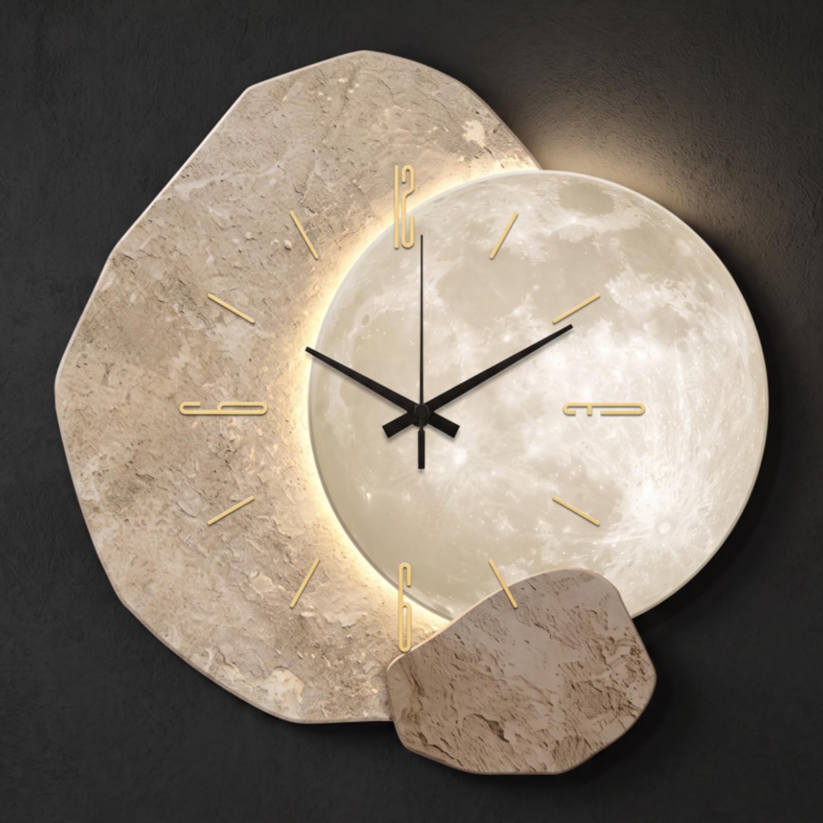Baoblaze Reloj de Pared Moderno Reloj Decorativo Reloj Iluminado Reloj Silencioso Reloj 3D con Diseño Artístico Irregular Mecanismo sin Ruido y Luz LED, Size to 4, Style to 4