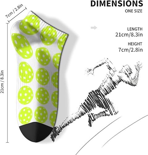 Vista 4 de devor Calcetines tobilleros de algodón para hombre, calcetines atléticos, lindos calcetines de pelleball, Blanco