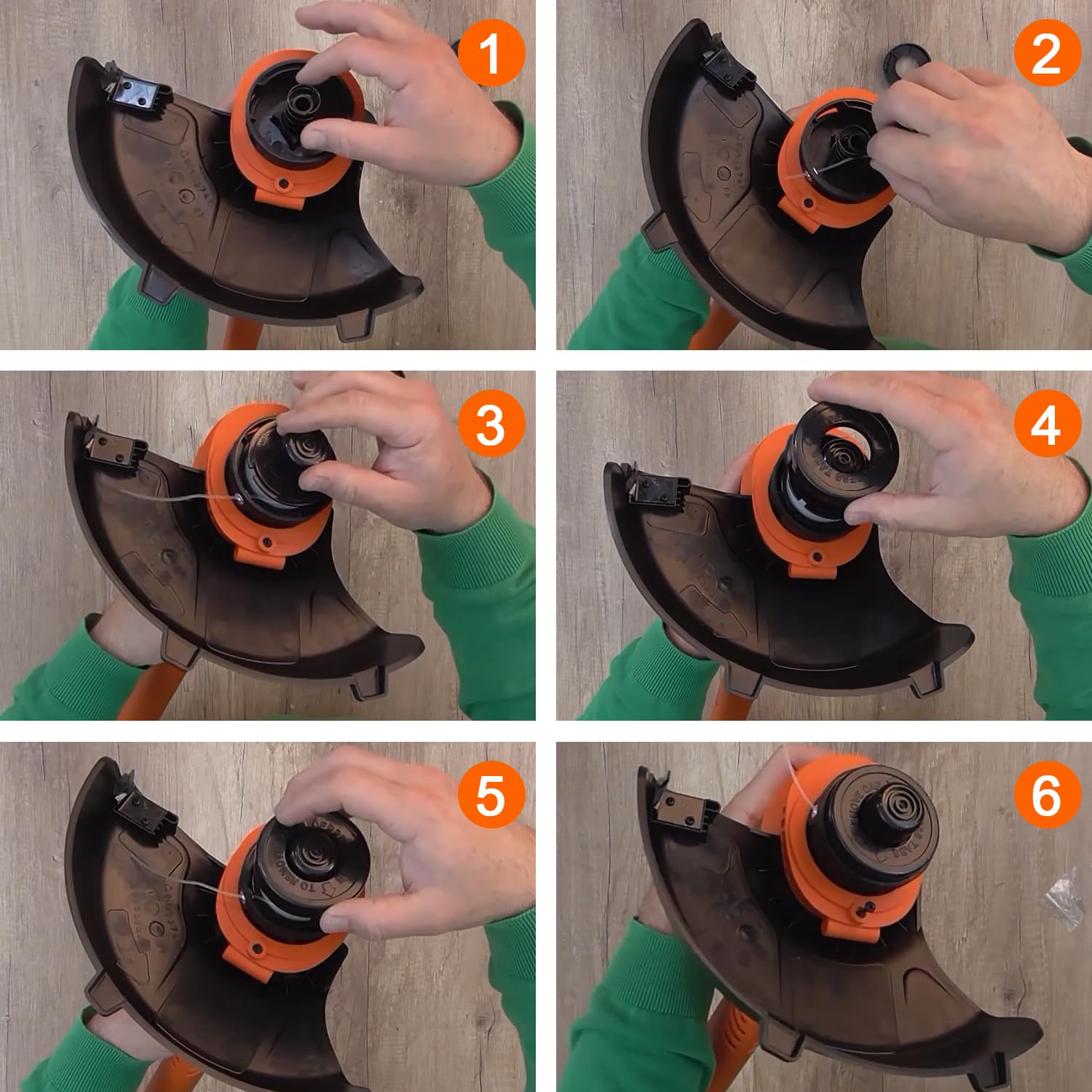 Hilo Desbrozadora para Black y Decker Cortadora, 4 Carretes | Longitud 5,1 m, Diámetro 1,6 mm con Cubierta Y Resorte