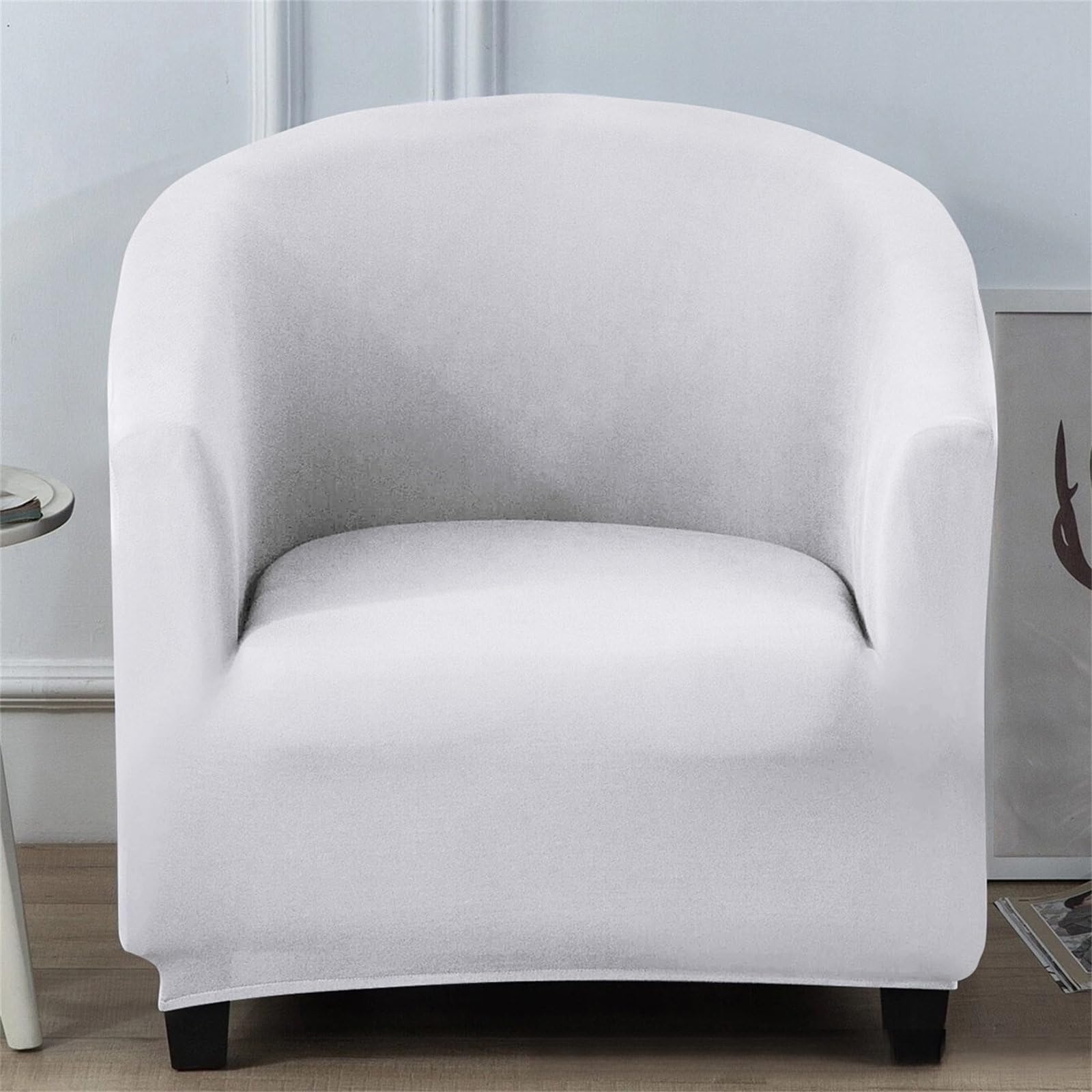 1 Piece Elastic Waterproof Armchair Cover, Classic Universal Armchair Cover, 1 Seater Sofa Cover for Club Chair, Washable Removable Sofa Covers, Armchair Covers (White)