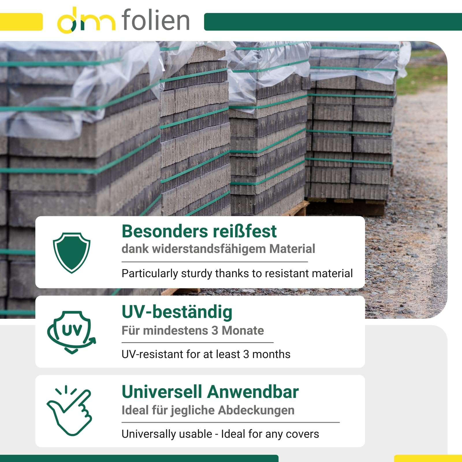 dm-folien Abdeckfolie in Schwarz I 4 x 50 m I 150 μ I Maler-Abdeckfolie aus umweltfreundlichem LDPE I Reißfeste Abdeckplane für Malerarbeiten I Plastikfolie zum Abdecken von Holz, Boden & Möbel