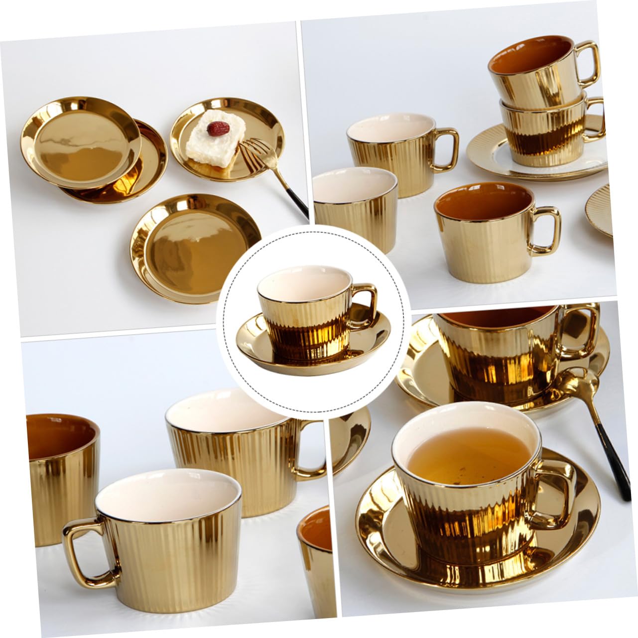 Tasse à Café en Céramique Blanche avec Soucoupe 250ml Élégante pour Maison et Restaurant, Set Pratique et Raffiné pour Boissons Chaudes
