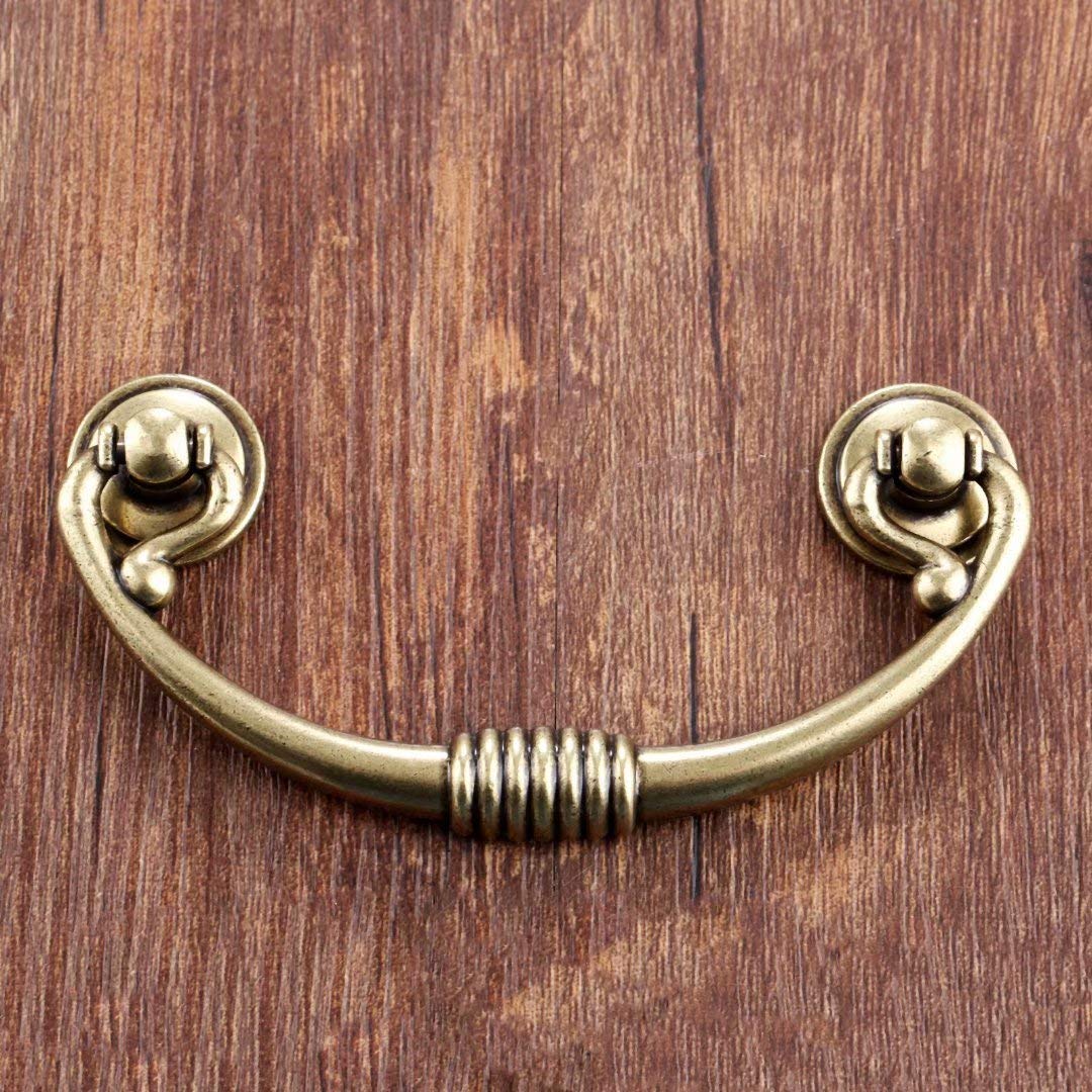 Uchwyty pierścieniowe, Zestaw 10 szt. szuflad do szafki ze stopu cynku. Uchwyty z brązu w stylu vintage. Odległość otworów 64 mm(Hole Distance 64 mm)