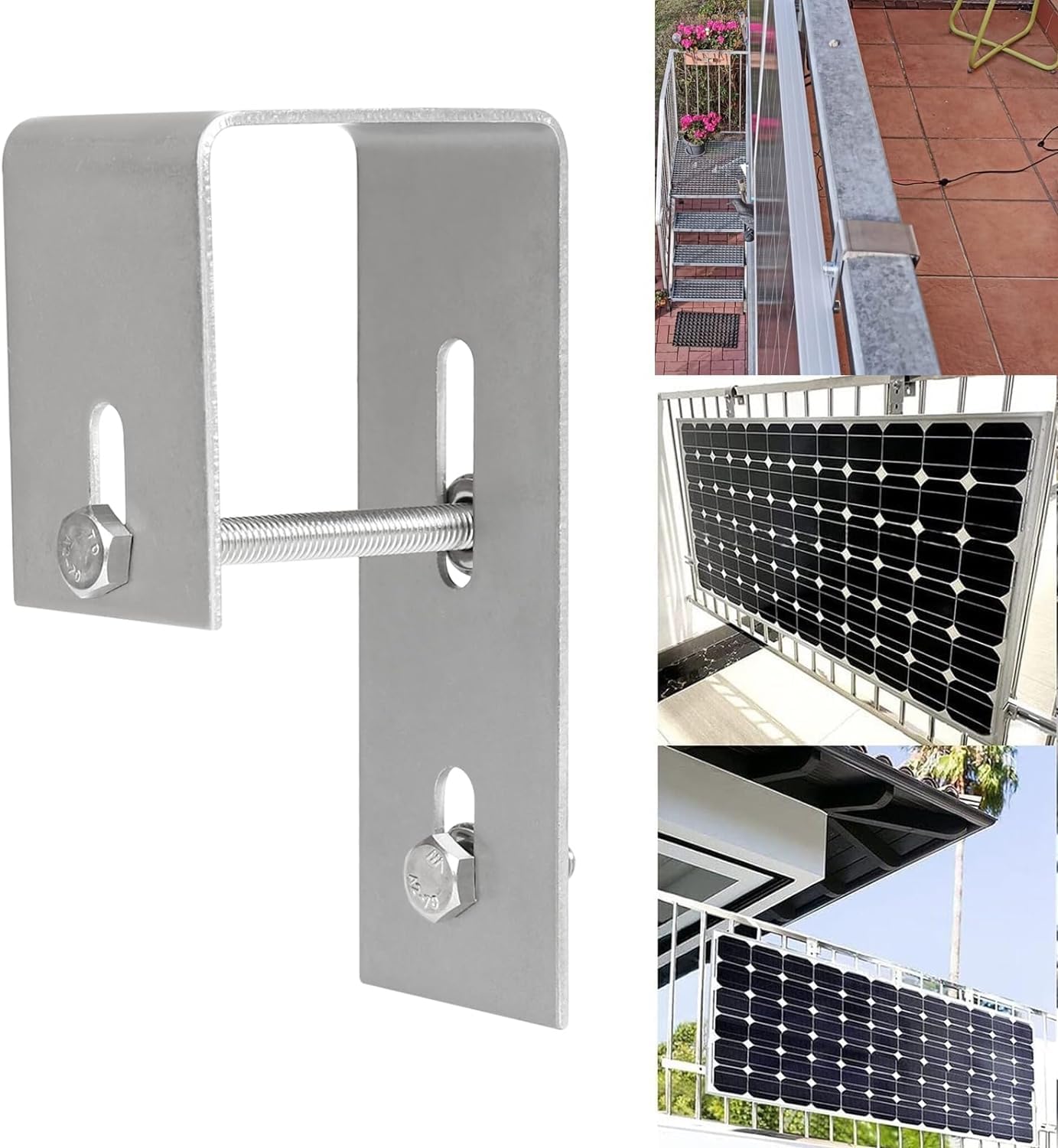 Balkonkraftwerk halterung balkon, Balkonhalterung für solarmodule, aufständerung solarmodul aus Aluminium, halterung balkonkraftwerk, Balkonkraftwerk Befestigung verstellbarem Winkel 0 ° oder 15-30°