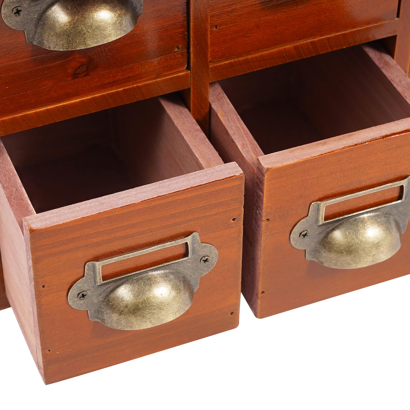 Schubladenschrank,Holz Schreibtisch-Organizer mit Schubladen,Tisch-Schubladen-Organizer,14 Schubladen in 3 Verschiedenen Größen,Vintage-Stil